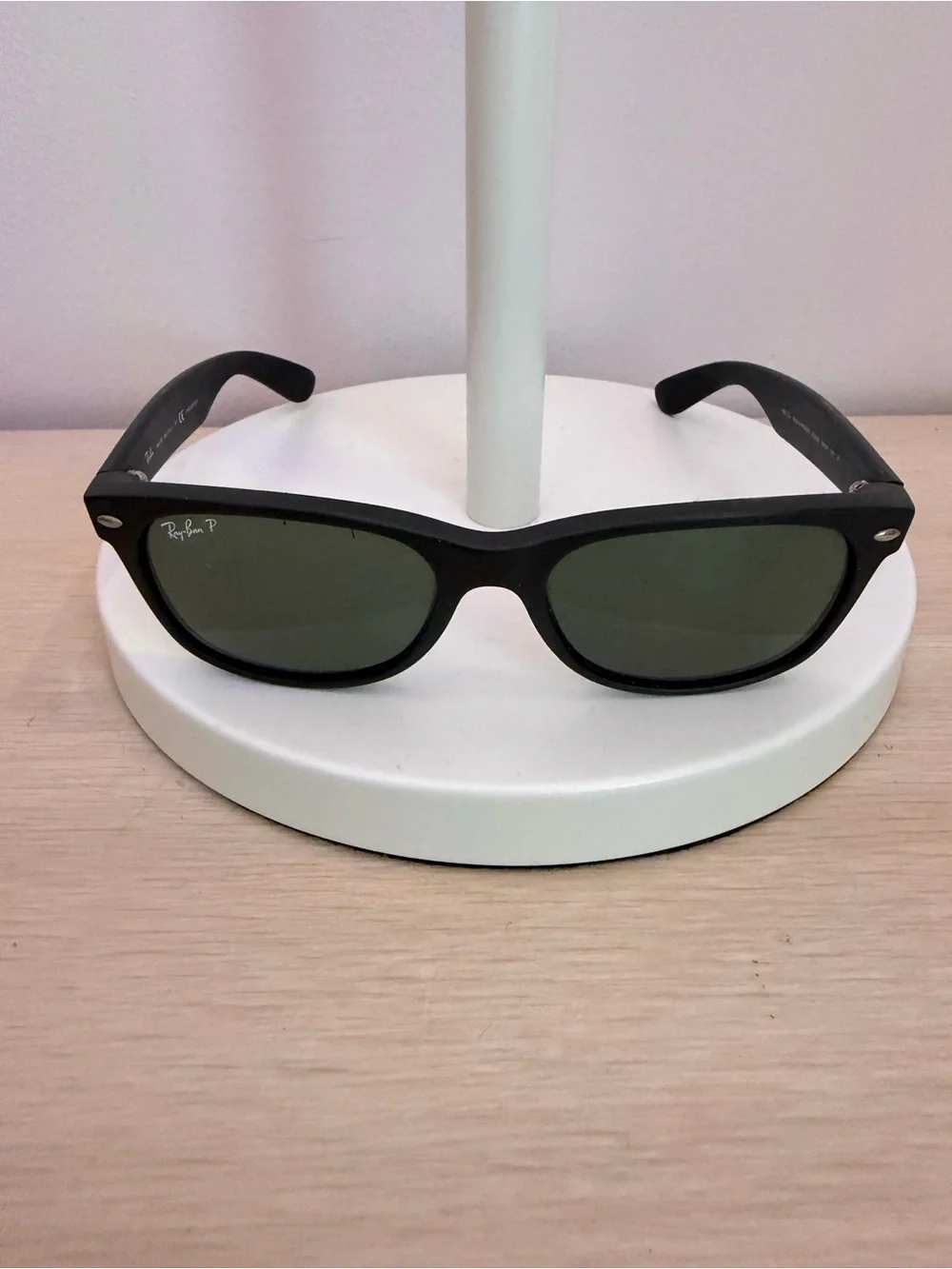 Ray-Ban Black Frame Sunglasses with Green Lenses